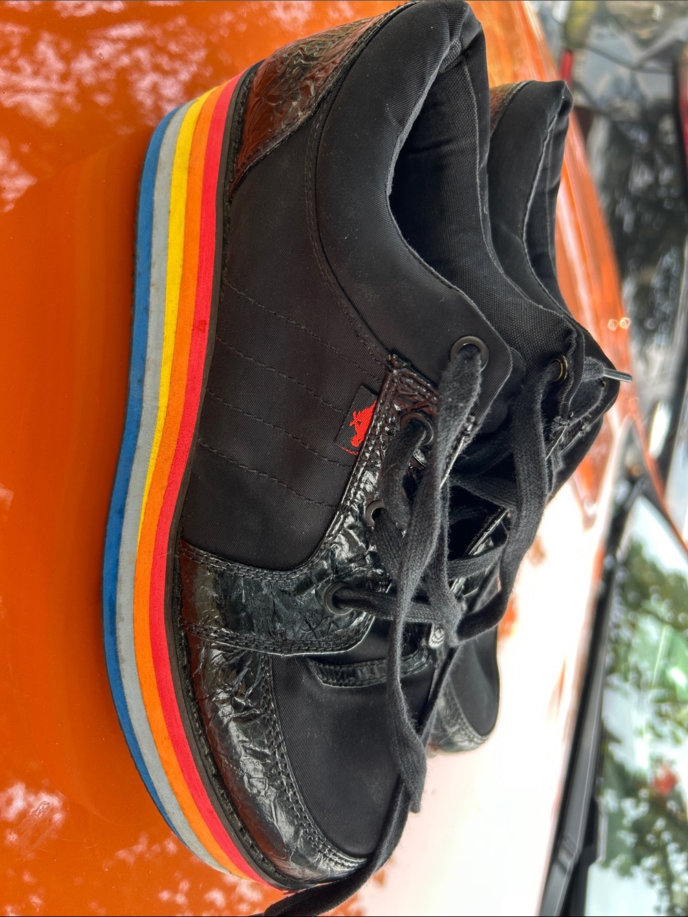 Rocket Dog Black Men's Sneakers with Rainbow Layered Sole